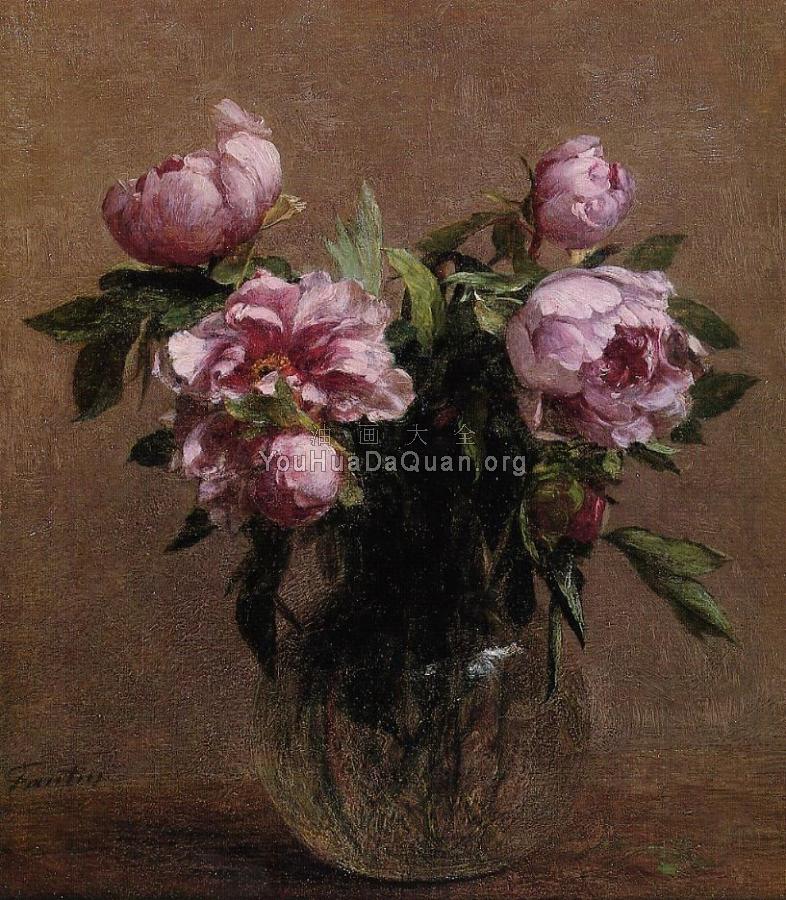 Vase of Peonies - 亨利·方丹·拉图尔